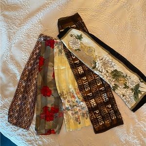 Scarves!  Fluid, silky pack of 6 fabulous scarves. Unique, magnificent designs.